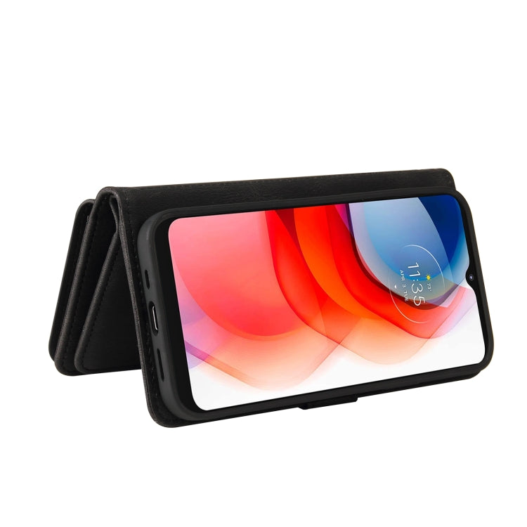 For Motorola Moto G Play (2021) Skin Feel PU + TPU Horizontal Flip Leather Case With Holder & 15 Cards Slot & Wallet & Zipper Pocket & Lanyard