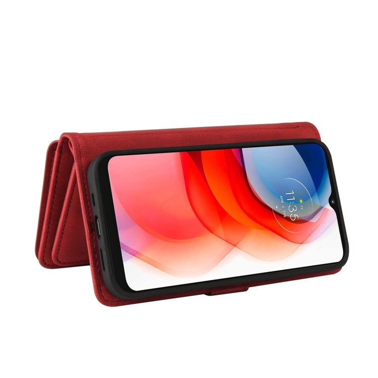 For Motorola Moto G Play (2021) Skin Feel PU + TPU Horizontal Flip Leather Case With Holder & 15 Cards Slot & Wallet & Zipper Pocket & Lanyard