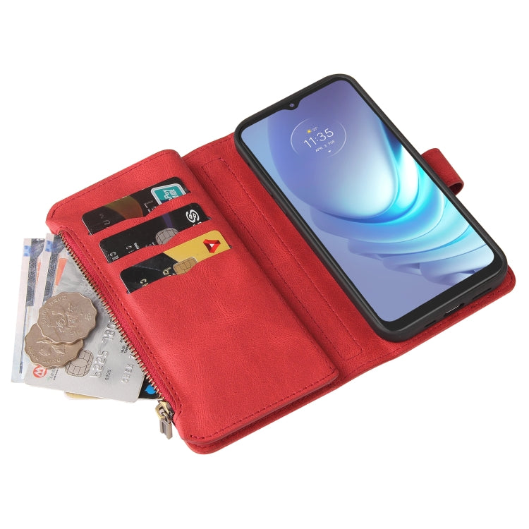 For Motorola Moto G50 Skin Feel PU + TPU Horizontal Flip Leather Case With Holder & 15 Cards Slot & Wallet & Zipper Pocket & Lanyard