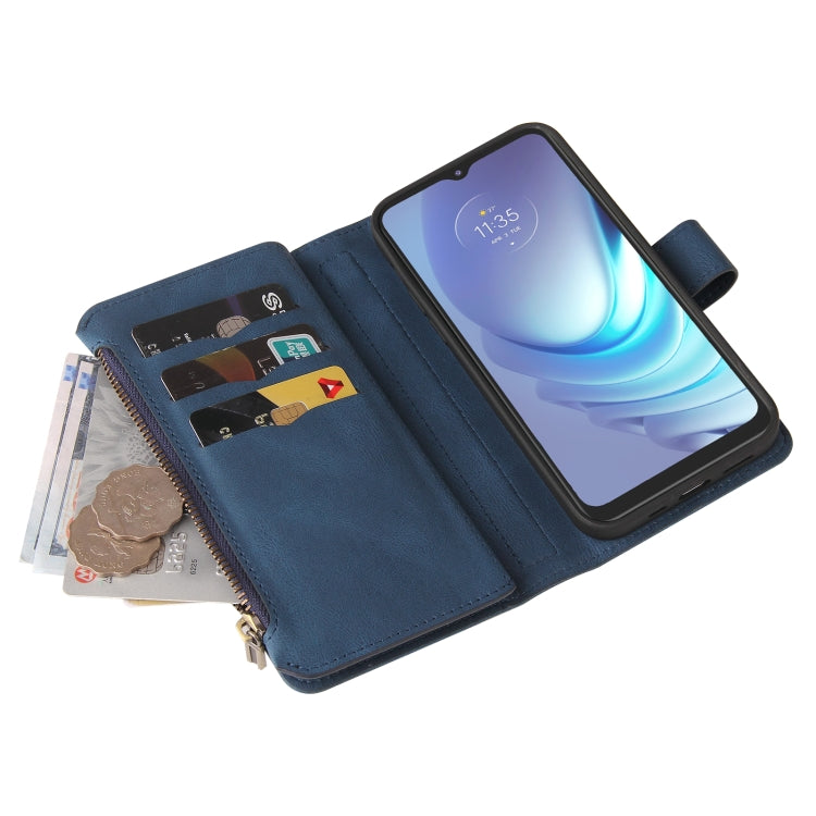 For Motorola Moto G50 Skin Feel PU + TPU Horizontal Flip Leather Case With Holder & 15 Cards Slot & Wallet & Zipper Pocket & Lanyard