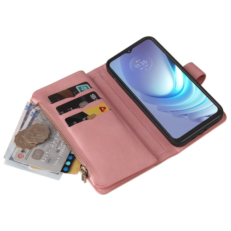 For Motorola Moto G50 Skin Feel PU + TPU Horizontal Flip Leather Case With Holder & 15 Cards Slot & Wallet & Zipper Pocket & Lanyard