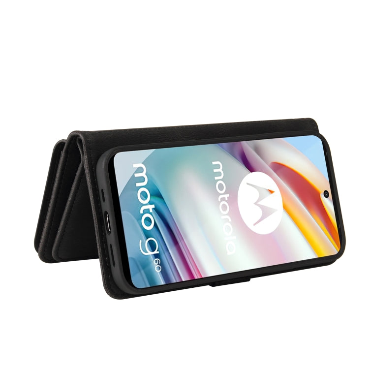 For Motorola Moto G60 Skin Feel PU + TPU Horizontal Flip Leather Case With Holder & 15 Cards Slot & Wallet & Zipper Pocket & Lanyard