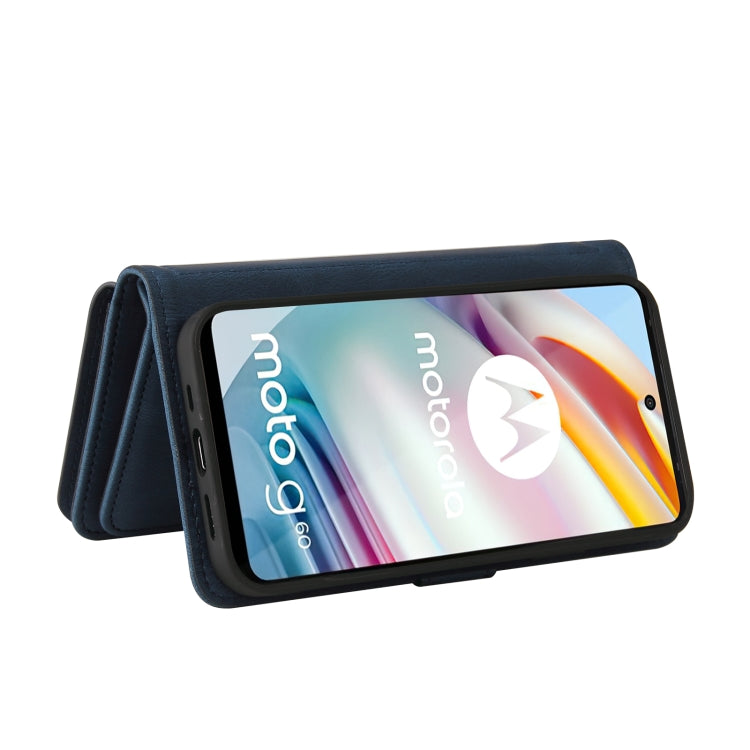For Motorola Moto G60 Skin Feel PU + TPU Horizontal Flip Leather Case With Holder & 15 Cards Slot & Wallet & Zipper Pocket & Lanyard