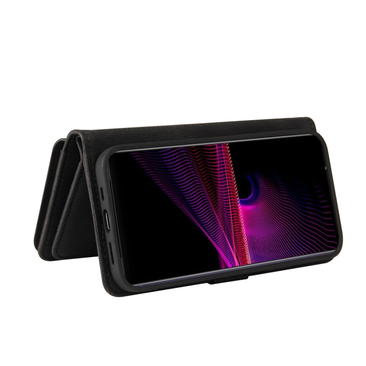 For Sony Xperia 1 III Skin Feel PU + TPU Horizontal Flip Leather Case With Holder & 15 Cards Slot & Wallet & Zipper Pocket & Lanyard