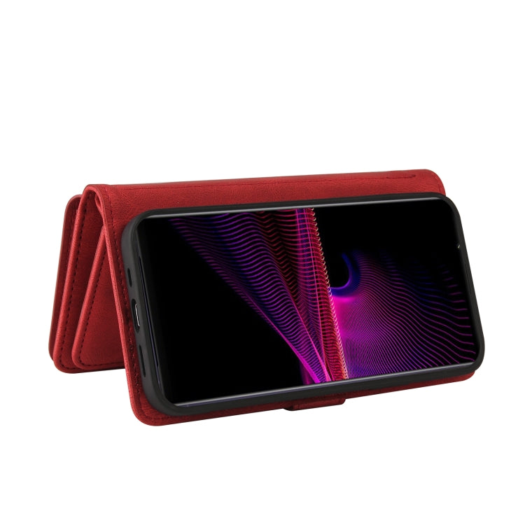 For Sony Xperia 1 III Skin Feel PU + TPU Horizontal Flip Leather Case With Holder & 15 Cards Slot & Wallet & Zipper Pocket & Lanyard
