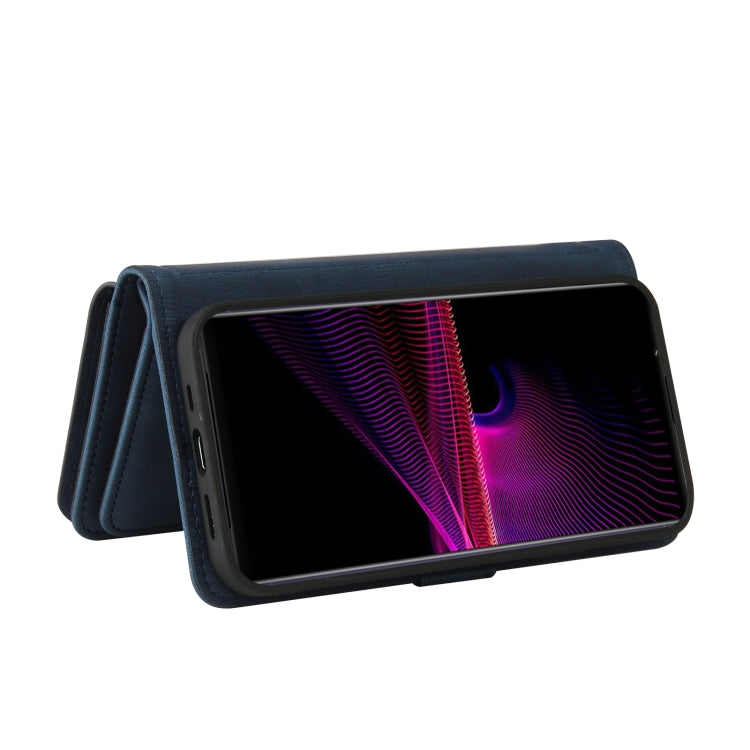 For Sony Xperia 1 III Skin Feel PU + TPU Horizontal Flip Leather Case With Holder & 15 Cards Slot & Wallet & Zipper Pocket & Lanyard