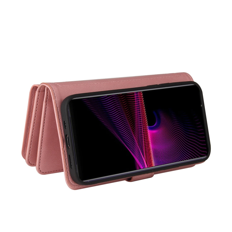 For Sony Xperia 1 III Skin Feel PU + TPU Horizontal Flip Leather Case With Holder & 15 Cards Slot & Wallet & Zipper Pocket & Lanyard