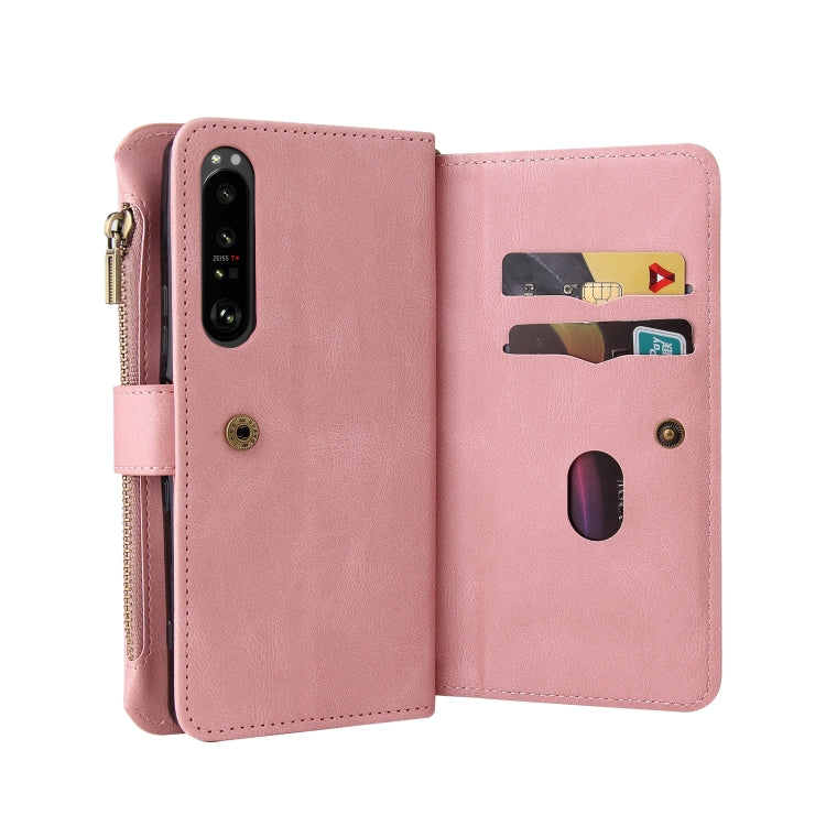 For Sony Xperia 1 III Skin Feel PU + TPU Horizontal Flip Leather Case With Holder & 15 Cards Slot & Wallet & Zipper Pocket & Lanyard