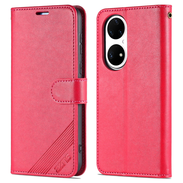 For Huawei P50 AZNS Sheepskin Texture Horizontal Flip Leather Case with Holder & Card Slots & Wallet