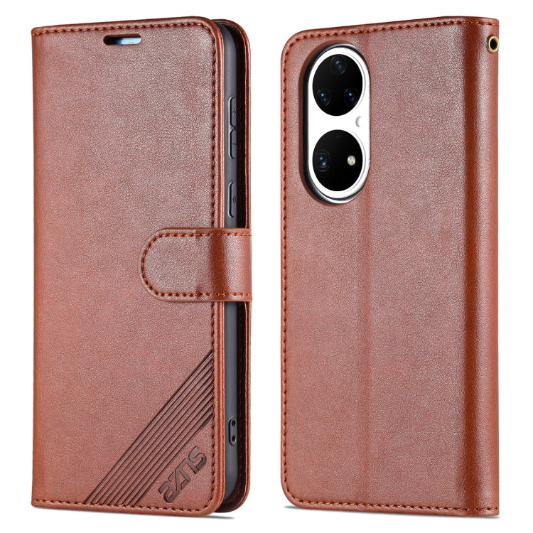 For Huawei P50 AZNS Sheepskin Texture Horizontal Flip Leather Case with Holder & Card Slots & Wallet