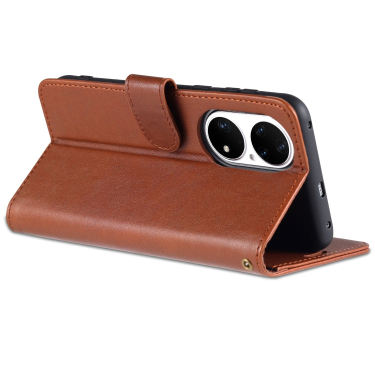 For Huawei P50 AZNS Sheepskin Texture Horizontal Flip Leather Case with Holder & Card Slots & Wallet