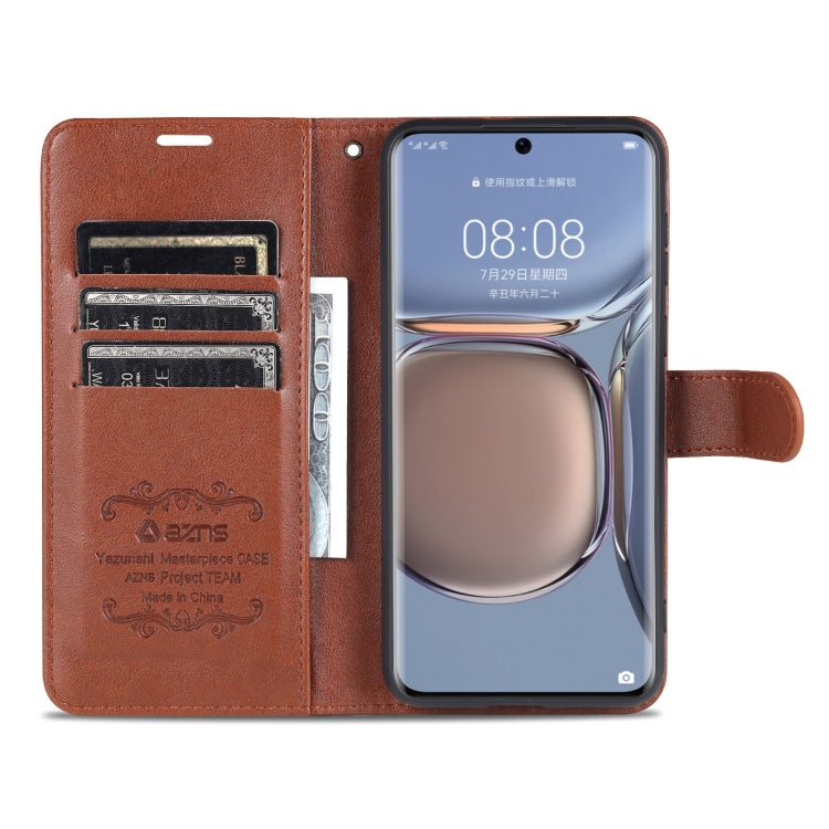 For Huawei P50 AZNS Sheepskin Texture Horizontal Flip Leather Case with Holder & Card Slots & Wallet