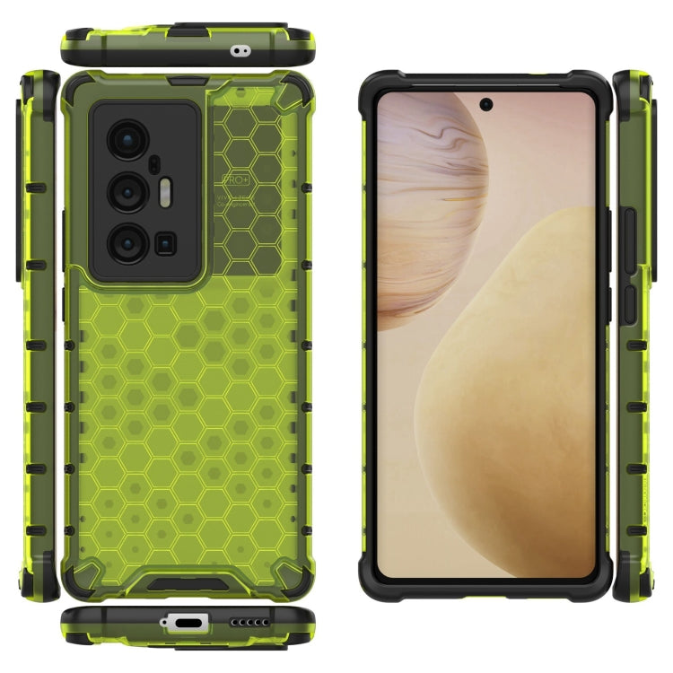 For vivo X70 Pro Plus Shockproof Honeycomb PC + TPU Case with Neck Lanyard