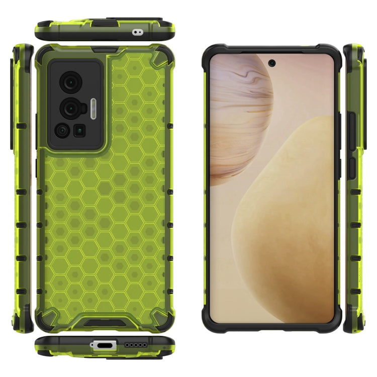 For vivo X70 Pro Shockproof Honeycomb PC + TPU Case with Neck Lanyard