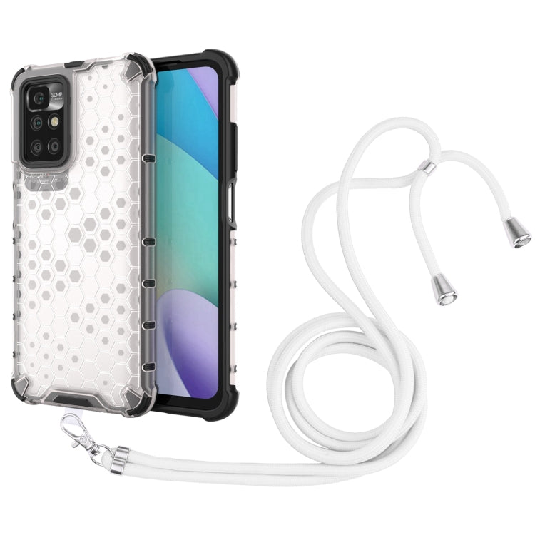 For Xiaomi Redmi 10 Shockproof Honeycomb PC + TPU Case with Neck Lanyard