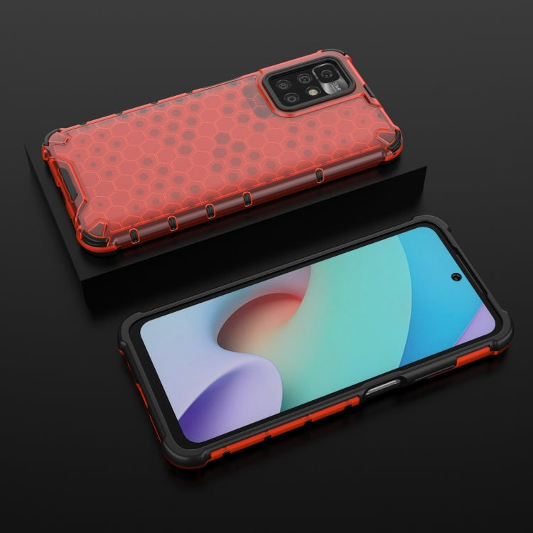 For Xiaomi Redmi 10 Shockproof Honeycomb PC + TPU Case with Neck Lanyard