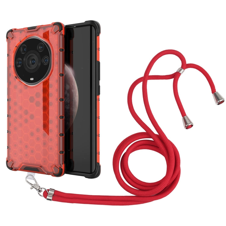 For Honor Magic3 Pro Plus Shockproof Honeycomb PC + TPU Case with Neck Lanyard