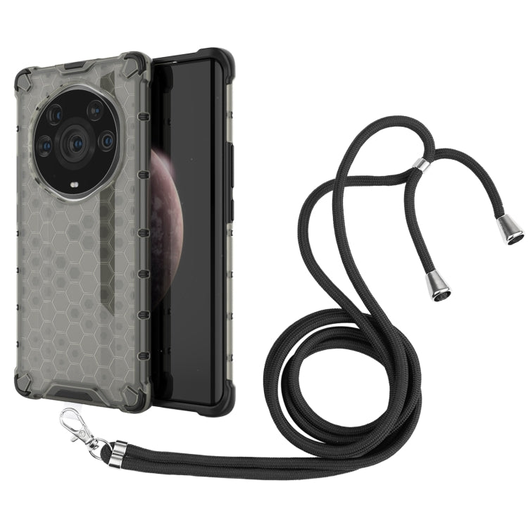 For Honor Magic3 Pro Plus Shockproof Honeycomb PC + TPU Case with Neck Lanyard