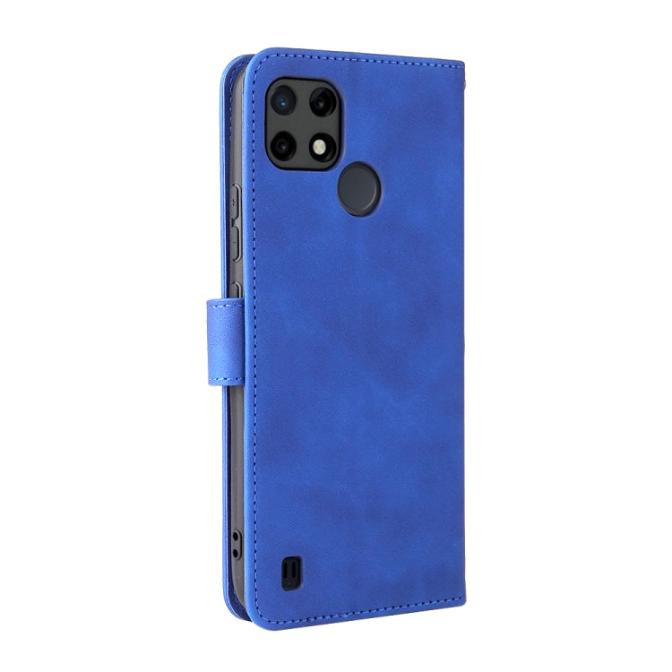 For OPPO Realme C21Y Solid Color Skin Feel Magnetic Buckle Horizontal Flip Calf Texture PU Leather Case with Holder & Card Slots & Wallet
