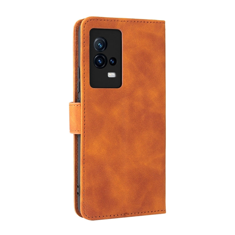 For vivo iQOO 8 Solid Color Skin Feel Magnetic Buckle Horizontal Flip Calf Texture PU Leather Case with Holder & Card Slots & Wallet