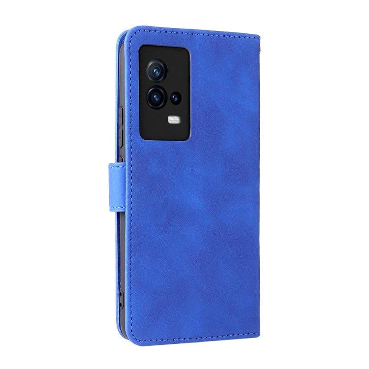 For vivo iQOO 8 Solid Color Skin Feel Magnetic Buckle Horizontal Flip Calf Texture PU Leather Case with Holder & Card Slots & Wallet