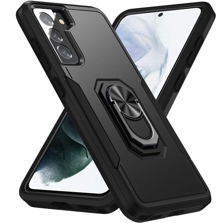 For Samsung Galay S21+ 5G Pioneer Armor Heavy Duty PC + TPU Shockproof Case with Holder
