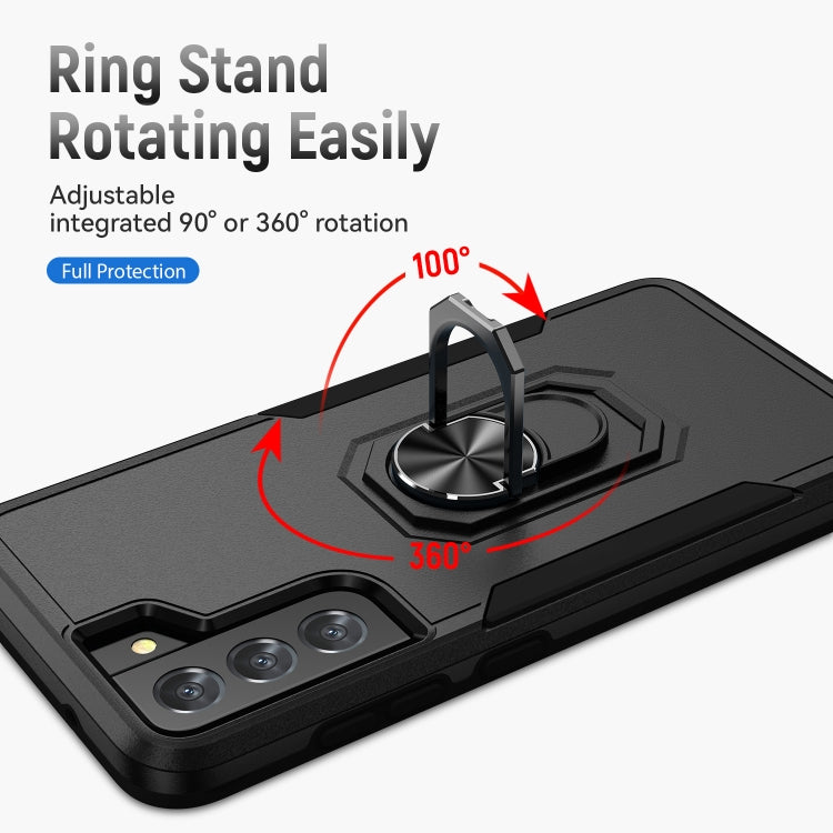 For Samsung Galay S21+ 5G Pioneer Armor Heavy Duty PC + TPU Shockproof Case with Holder