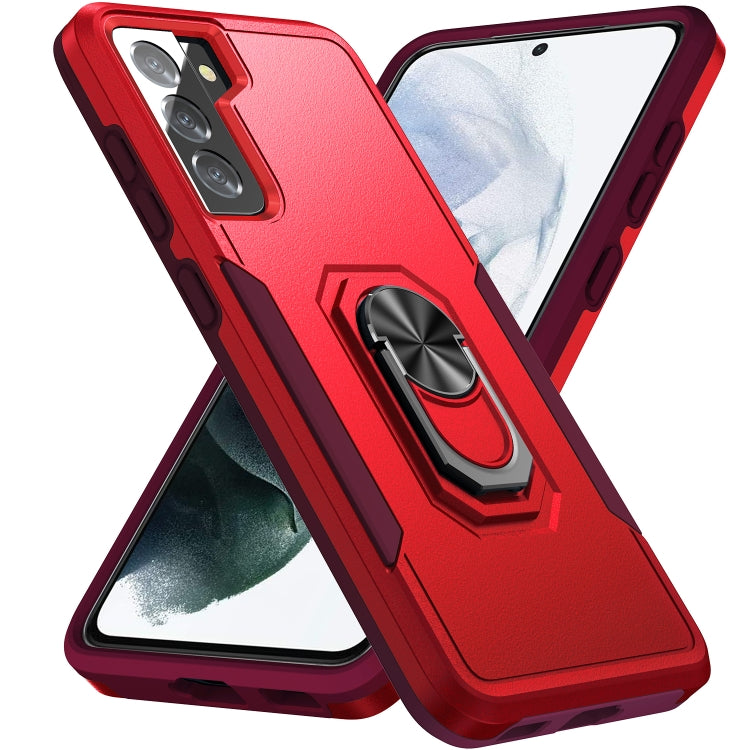For Samsung Galay S21+ 5G Pioneer Armor Heavy Duty PC + TPU Shockproof Case with Holder