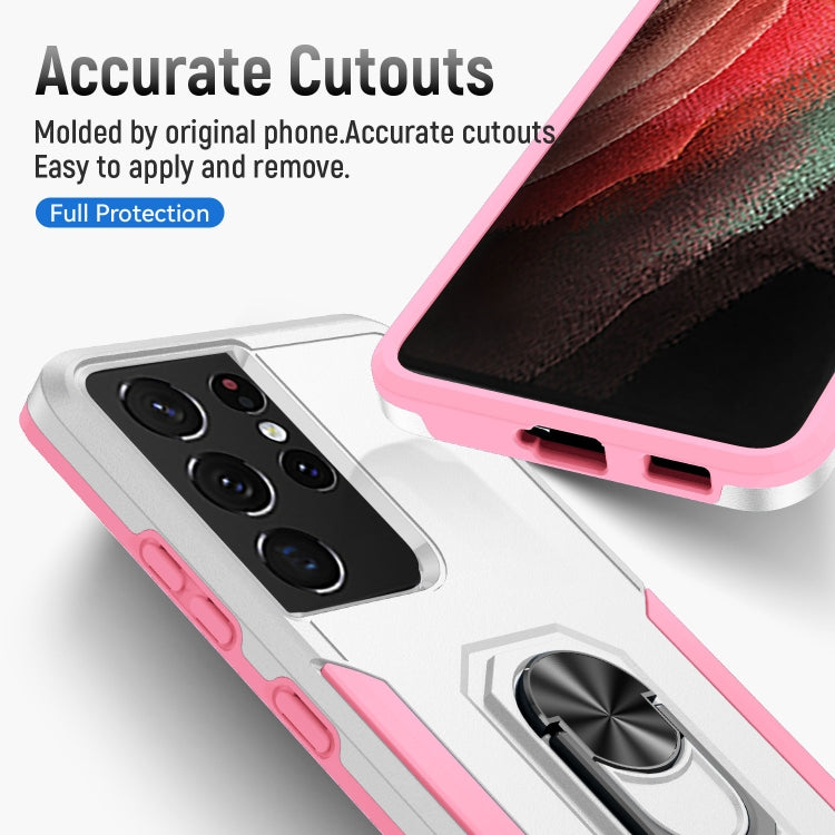 For Samsung Galay S21 Ultra 5G Pioneer Armor Heavy Duty PC + TPU Shockproof Case with Holder
