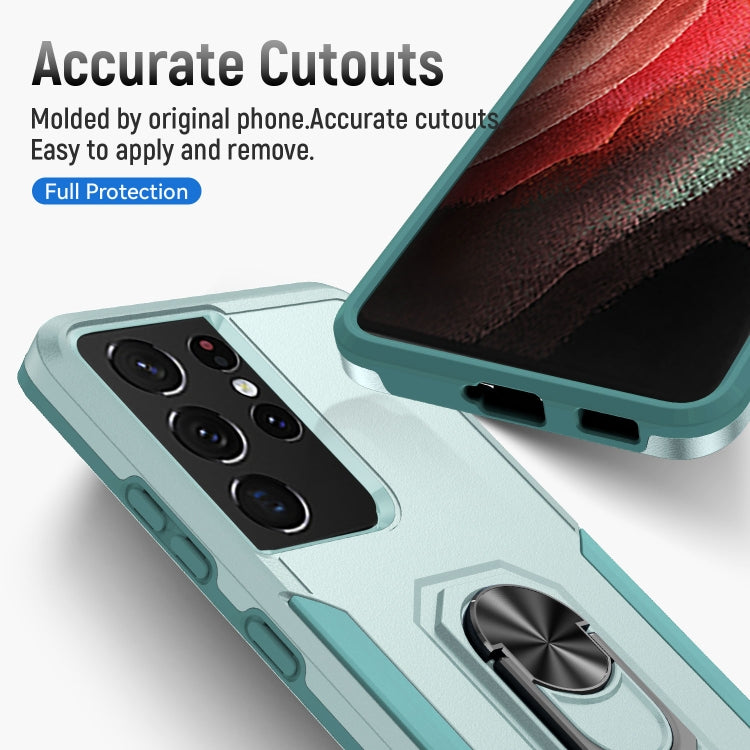 For Samsung Galay S21 Ultra 5G Pioneer Armor Heavy Duty PC + TPU Shockproof Case with Holder