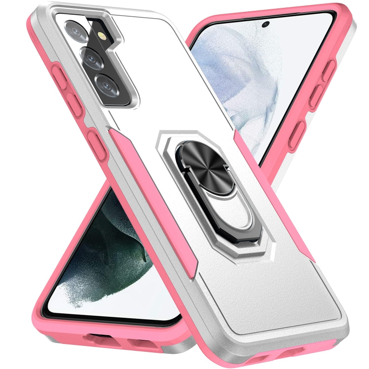 For Samsung Galay S21 FE Pioneer Armor Heavy Duty PC + TPU Shockproof Case with Holder