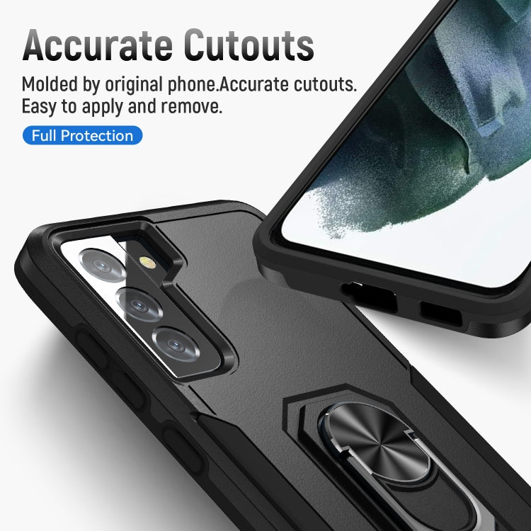 For Samsung Galay S21 FE Pioneer Armor Heavy Duty PC + TPU Shockproof Case with Holder