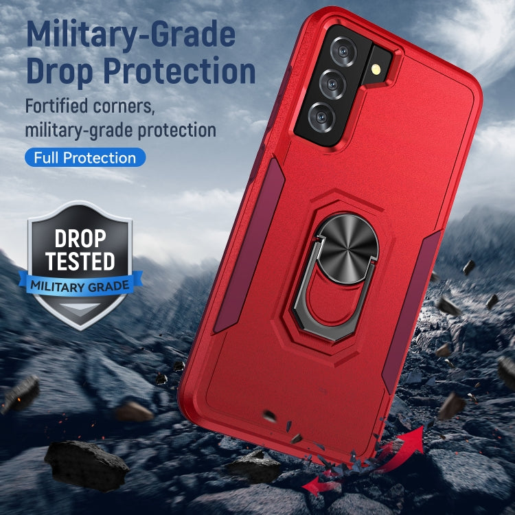 For Samsung Galay S21 FE Pioneer Armor Heavy Duty PC + TPU Shockproof Case with Holder