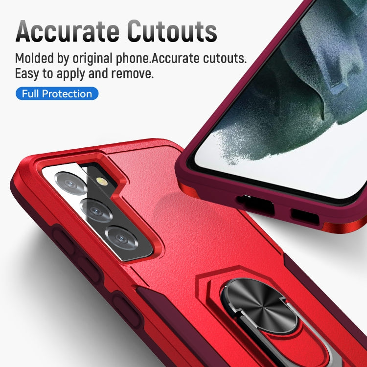 For Samsung Galay S21 FE Pioneer Armor Heavy Duty PC + TPU Shockproof Case with Holder