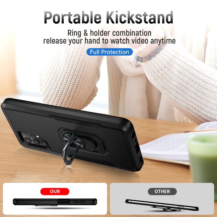 For Samsung Galay A32 5G Pioneer Armor Heavy Duty PC + TPU Shockproof Case with Holder