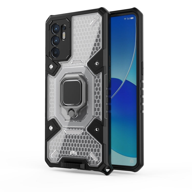 For OPPO Reno6 4G Overseas Version Space PC + TPU Ring Holder Protective Case