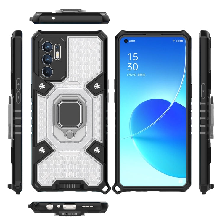 For OPPO Reno6 4G Overseas Version Space PC + TPU Ring Holder Protective Case
