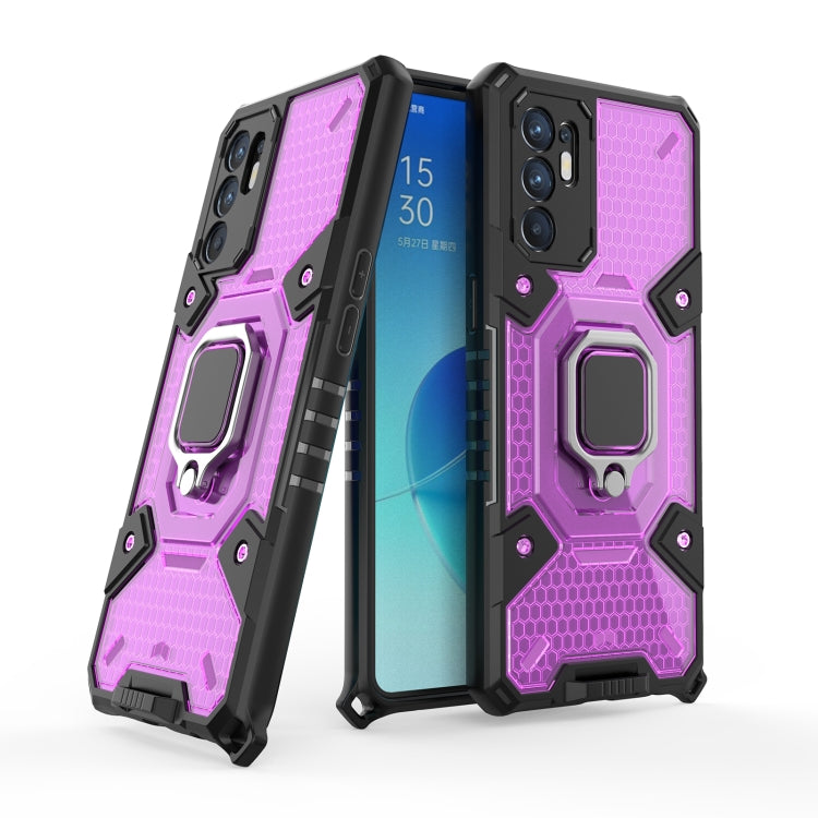 For OPPO Reno6 4G Overseas Version Space PC + TPU Ring Holder Protective Case