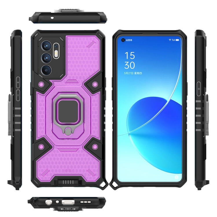 For OPPO Reno6 4G Overseas Version Space PC + TPU Ring Holder Protective Case