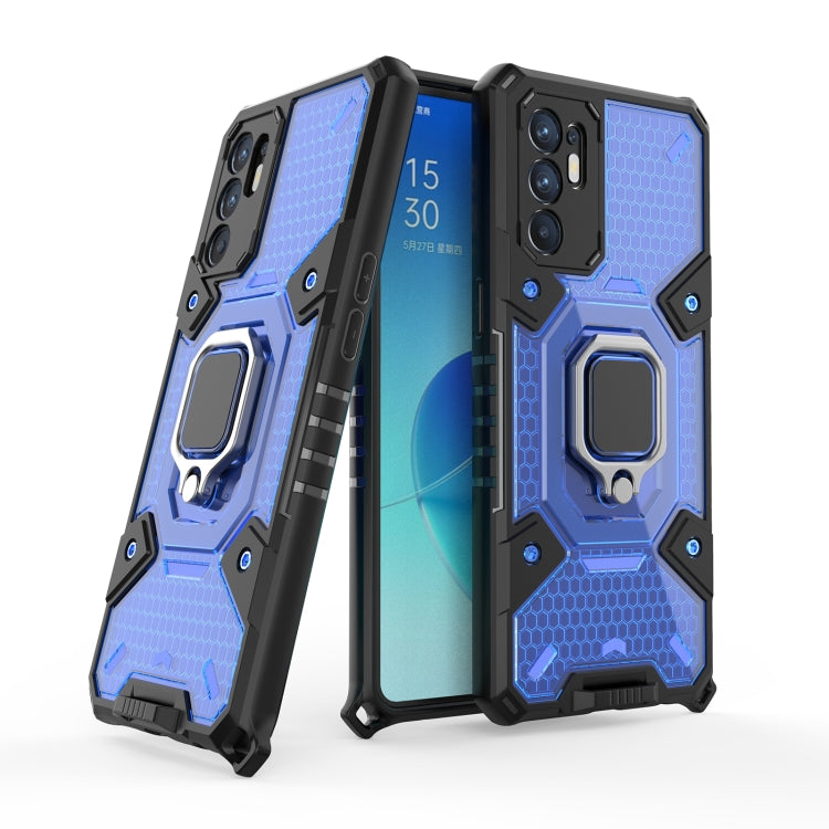 For OPPO Reno6 4G Overseas Version Space PC + TPU Ring Holder Protective Case