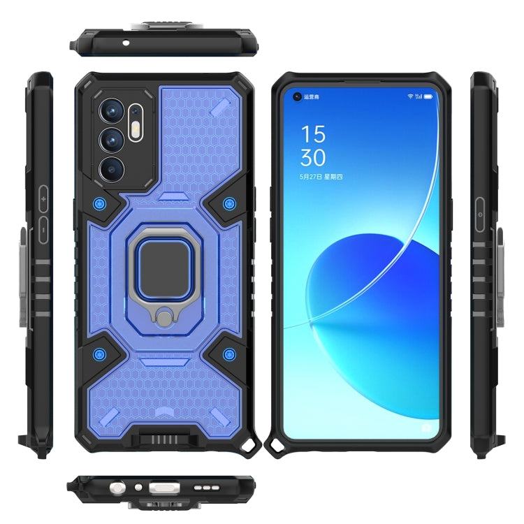 For OPPO Reno6 4G Overseas Version Space PC + TPU Ring Holder Protective Case