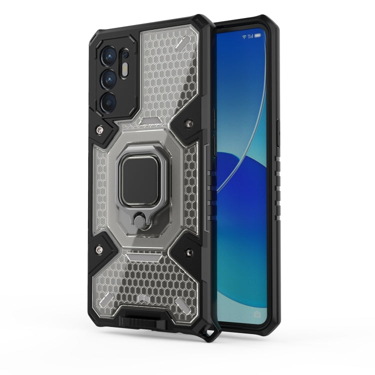 For OPPO Reno6 4G Overseas Version Space PC + TPU Ring Holder Protective Case