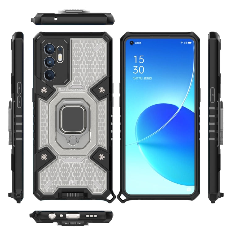 For OPPO Reno6 4G Overseas Version Space PC + TPU Ring Holder Protective Case