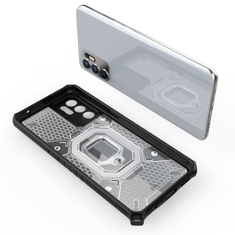 For OPPO Reno6 4G Overseas Version Space PC + TPU Ring Holder Protective Case