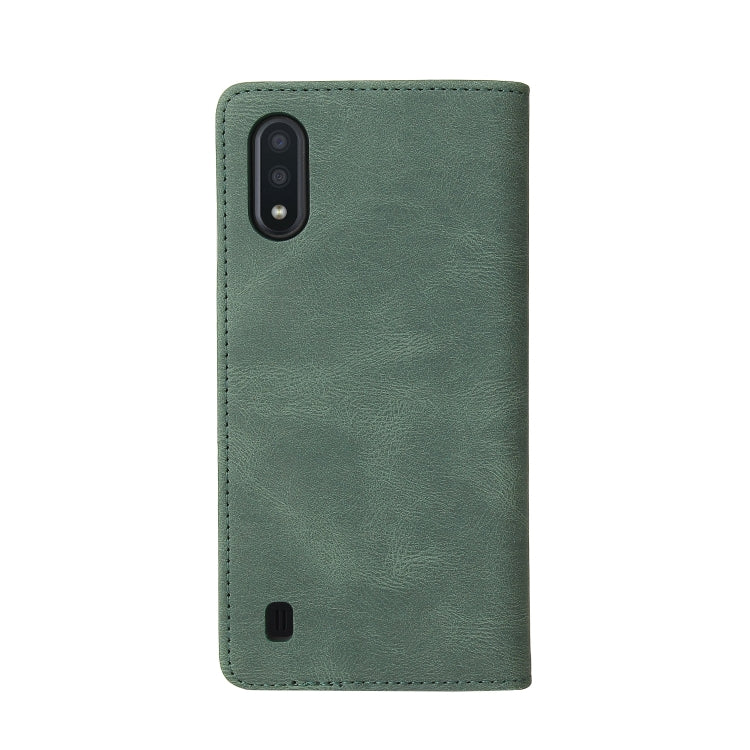 For Samsung Galaxy A01 EU Version Simple Suction Closure Horizontal Flip Leather Case with Holder & Card Slot & Wallet