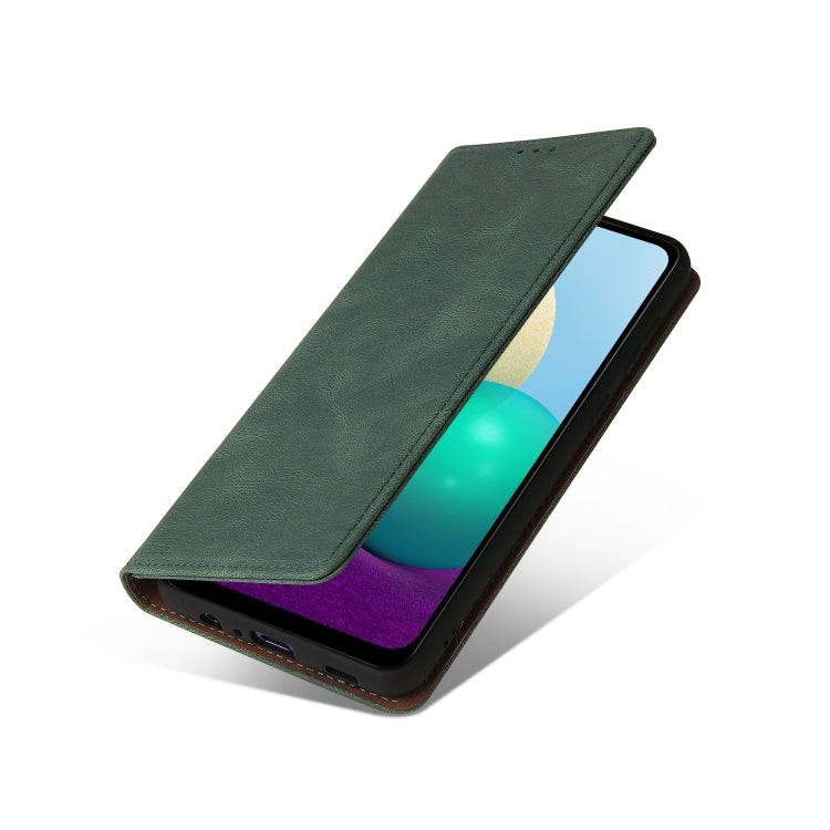 For Samsung Galaxy A02 Simple Suction Closure Horizontal Flip Leather Case with Holder & Card Slot & Wallet