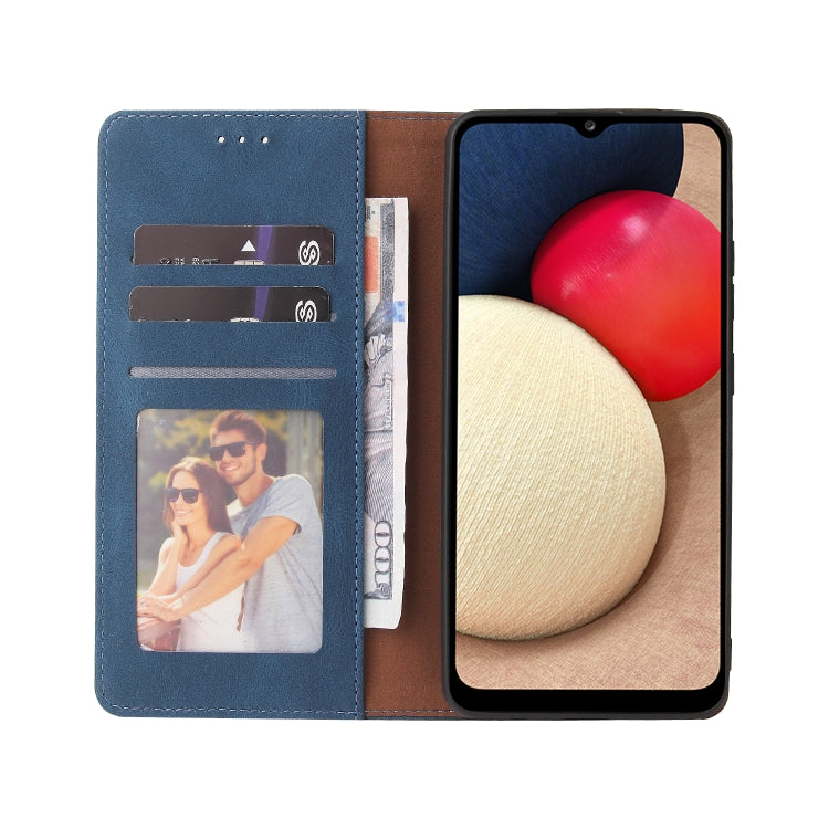 For Samsung Galaxy A02s Simple Suction Closure Horizontal Flip Leather Case with Holder & Card Slot & Wallet