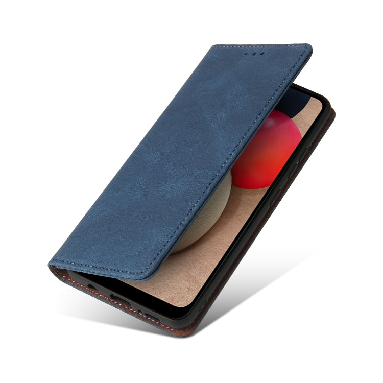 For Samsung Galaxy A02s Simple Suction Closure Horizontal Flip Leather Case with Holder & Card Slot & Wallet