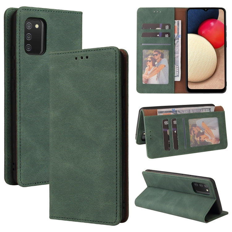 For Samsung Galaxy A02s Simple Suction Closure Horizontal Flip Leather Case with Holder & Card Slot & Wallet