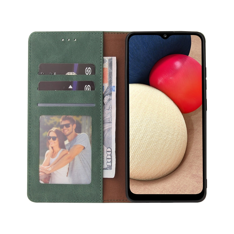 For Samsung Galaxy A02s Simple Suction Closure Horizontal Flip Leather Case with Holder & Card Slot & Wallet
